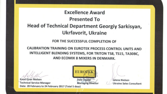 Обучение и сертификация сотрудников ООО "Укрфаворит" на литейных предприятиях Дании